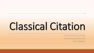 Classical Citation in TurabianChicago Style [upl. by Eronel]