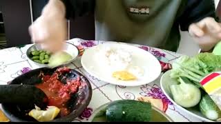 MUKBANGSambal Lalap Sayuran Mentah [upl. by Gnel]