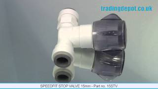 TRADING DEPOT Speedfit Stop valve 15mm Part no 15STV [upl. by Ahsineg]