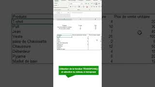 shorts Lastuce pour transposer un tableau de données dans le bon sens dans Excel 🤔 [upl. by Bills]