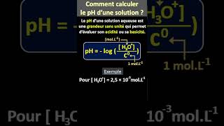 Comment calculer le pH dune solution aqueuse  Lycée [upl. by Hgieloj347]