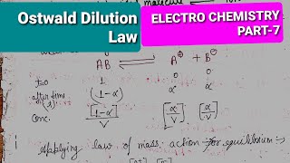 OSTWALD DILUTION LAW ओस्टवाल्ड की तनुता का नियम [upl. by Tannenbaum]