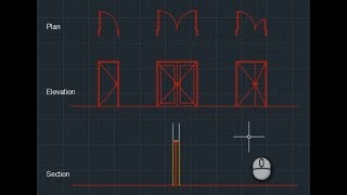 Drawing a basic door in AutoCAD [upl. by Lemuelah51]