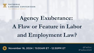 Agency Exuberance A Flaw or Feature in Labor and Employment Law 2024 NLC [upl. by Norved]