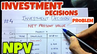 4 Net Present Value NPV  Investment Decision  Financial Management  BCOM  BBA  CMA [upl. by Rodrigo]