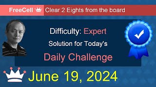 Microsoft Solitaire Collection FreeCell  Expert  June 19 2024 [upl. by Kathye90]