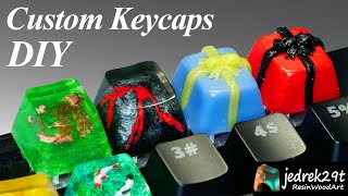 DIY Making Custom Resin Keycaps Christmas Gift 🎁  RESIN ART [upl. by Inobe]