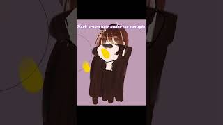 New trend Dark brown hair under the sunlight art ibispaintx capcut haircolor [upl. by Calla]