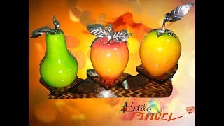 FRUTAS EN MADERA PINTADAS CON CON ECOLIN [upl. by Kussell365]