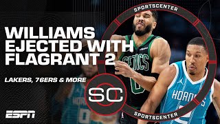 REACTION to Grant Williams flagrant foul on Tatum Embiid amp PG13 out  LeBron James  SportsCenter [upl. by Brook847]