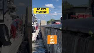 now those are called bch wings getitdone raftup boatlife locks canal quebec boat yacht [upl. by Paddy]