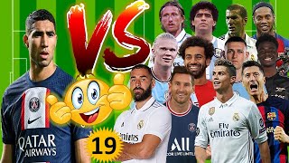 football comparisonachraf hakimie vs legendsbenzemamessironaldombappesalah [upl. by Kitrak]