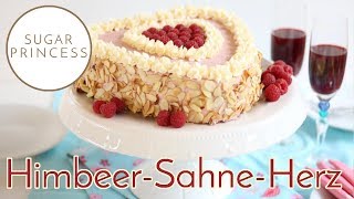 Leckere HimbeerSahneTorte  leicht und luftig Muttertag Valentinstag Rezept von Sugarprincess [upl. by Karita]