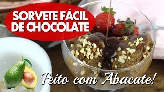 SURPREENDENTE Sorvete FÁCIL de chocolate feito de ABACATE  Sem açúcar e Vegano [upl. by Ahsilyt]