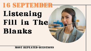 Listening Fill in the Blanks PTE Academic amp PTE Core  September 2024 Practice Predictions [upl. by Yerkovich]