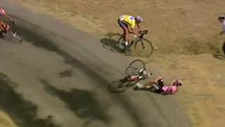 Cycling crash Joseba Beloki Tour de France 2003 [upl. by Kerred]