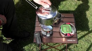 Triumph T120 ONE BAG CAMPING TREKOLOGY compact cooking table [upl. by Riatsila367]