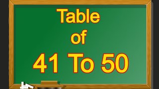 Table of 41 to 50  Multiplication Tables of 41 to 50  41 se Lekar 50 tak Table  41 to 50 Table [upl. by Harmaning]