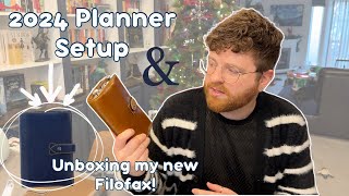 Luxury Planning with Filofax  2024 Planner Unboxing and Setup Navy Filofax Malden [upl. by Buller302]