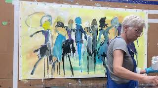 How I paint a loose abstract figure painting [upl. by Eward30]