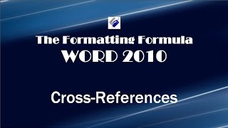 Word 2010 Cross References [upl. by Amol]