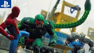 Marvels SpiderMan Remastered PS5  Scorpion amp Rhino Boss Fight [upl. by Attaynek]