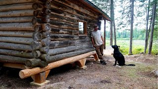 ReBuilding an Off Grid Log Cabin  TIMELAPSE Start to Finish [upl. by Arriaet]