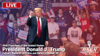 LIVE REPLAY President Trump Delivers Remarks on Crime and Safety in Howell MI  82024 [upl. by Josee]