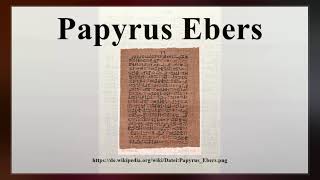 Ebers Papyrus [upl. by Ahsemat301]