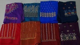 NEW designs in computer embroidery blouses halfpattu tissue Whats App on 6303158116 [upl. by Au]