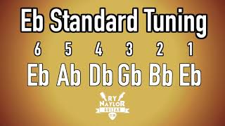 E Flat Standard Tuning Guitar Notes  Guitar Tuner Half Step Down SRV guitar tuning Slash Hendrix [upl. by Berk353]