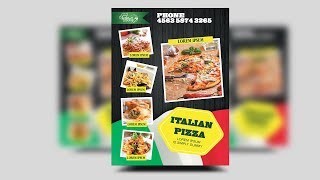 How to Create a Professional Flyer in Photoshop Pizza Restaurant [upl. by Hilaire]