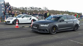 Supercars Drag Racing  DVX850 RS3 Novitec F12 iPE GT3 RS 1000HP RS6 C7 Quicksilver R8 GT2 RS [upl. by Clerissa229]