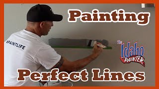 Painting Straight Lines With Caulking And Tape Painting stripes Painting Hacks [upl. by Einaffit]