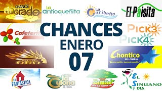 Resultados del Chance del Domingo 7 de Enero de 2024 Loterias 😱🤑💰💵 [upl. by Nuhs]