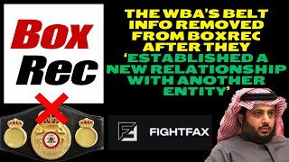 HAS ANYONE NOTICED THE WBA HAS BEEN REMOVED FROM BOXREC HERES WHY  MAYBE [upl. by Geordie]