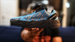 YEEZY 700 MNVN BRIGHT CYAN REVIEW amp ON FEET [upl. by Acirtal]