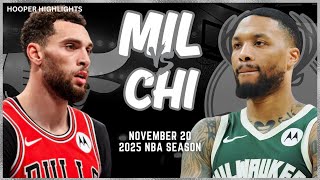 Milwaukee Bucks vs Chicago Bulls Full Game Highlights  Nov 20  2025 NBA Season [upl. by Ateloj524]