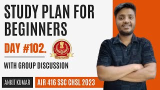 Study Plan for Beginners in SSC Exams  Day 102  SSC CGLCHSLMTSCPO  by AIR 416 in SSC CHSL 2023 [upl. by Ryder]