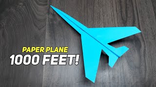 PAPER PLANE 1000 FEET  How to make a paper airplane that flies Far paper plane [upl. by Shelah885]