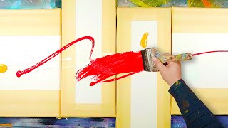 How To Make An Abstract Painting With Powerful And Bright Colors  Ludica Nox [upl. by Nahama5]