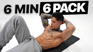 6 Minute 6 Pack ABS Workout You Can Do Anywhere No Rest [upl. by Ahseik864]