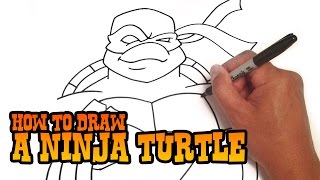 How to Draw a Teenage Mutant Ninja Turtle  Step by Step Video [upl. by Koffler]