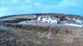 Aerial views of Powfoot on the Solway coast South West Scotland [upl. by Mcnelly857]