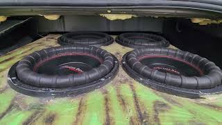 4 American Bass Elite 12s Flexing this car and subs flexing americanbass bass [upl. by Nessy25]