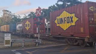 Aurizon freight train passing through Gordonvale [upl. by Ahsini]