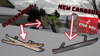 Renegade XRS 850 Stud Boy Traction Products SKI DOO DEUCE Wearbar 75quot Pilot Ski [upl. by Niveek25]