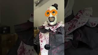 Im getting so excited for Terrifier 3 so I bought this lifesize Art the Clown spooky scary [upl. by Adneral]