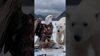 A polar bear calls for volunteers to rescue an eagle trapped in a fishing net [upl. by Yreffoeg]