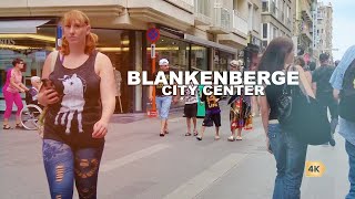 🇧🇪 BLANKENBERGEa walking tour in the shopping street and the beach  4k [upl. by Monarski3]